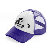 gone fishing boat-purple-trucker-hat