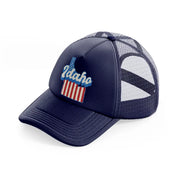 idaho flag navy blue trucker hat