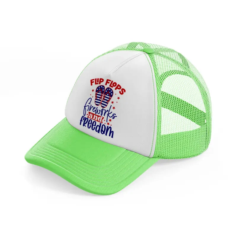 flip flops fireworks and freedom-01-lime-green-trucker-hat