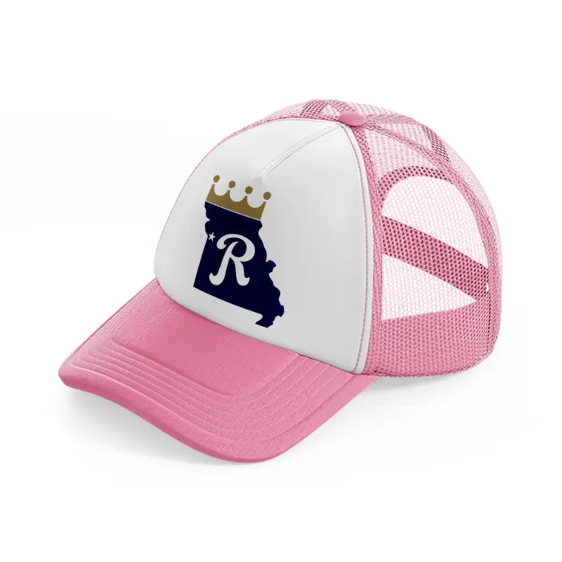 kansas city royals supporter-pink-and-white-trucker-hat