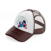 fish cartoon brown trucker hat