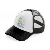 h210805-17-flamingo-paradise-vintage-80s-black-and-white-trucker-hat