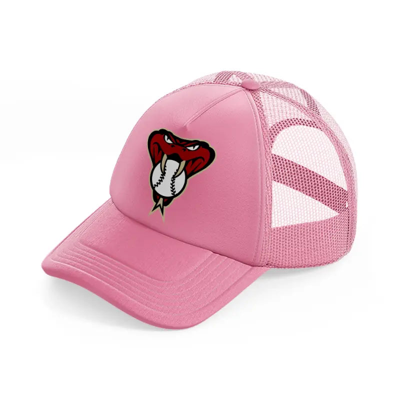 arizona diamondbacks emblem pink trucker hat