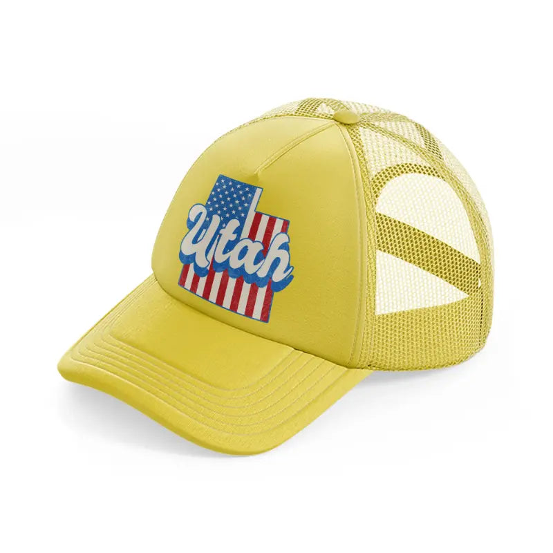 utah flag-gold-trucker-hat