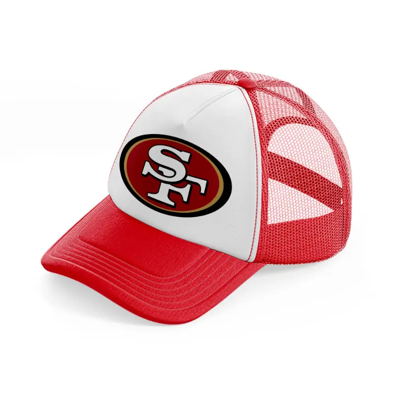 49ers logo-red-and-white-trucker-hat