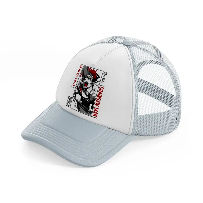 denji chainsawman grey trucker hat