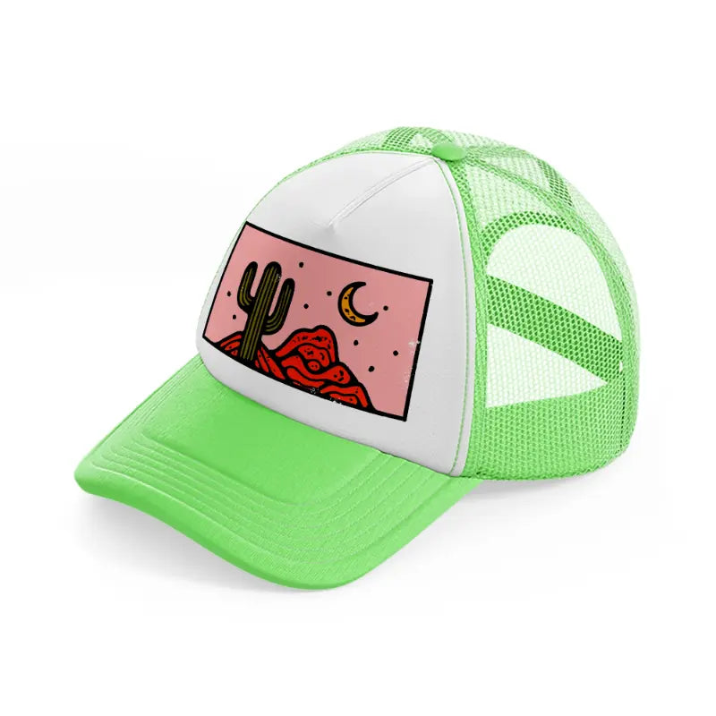 desert cactus-lime-green-trucker-hat
