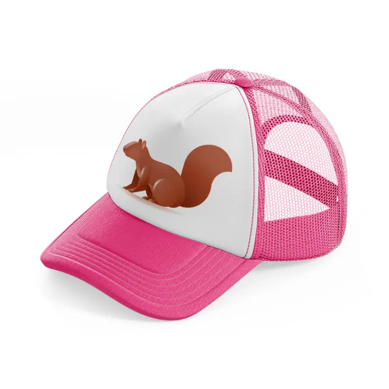 048-squirrel-neon-pink-trucker-hat
