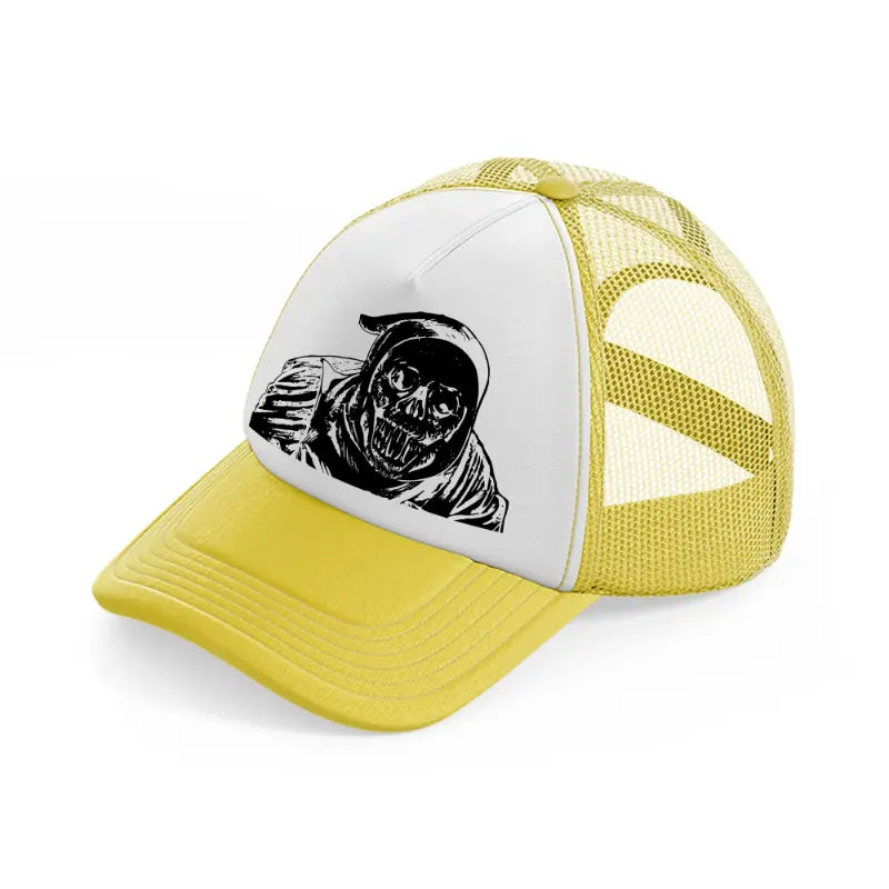 halloween witch-yellow-trucker-hat