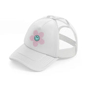 flower smiley-white-trucker-hat