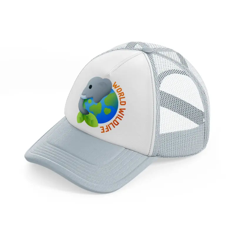 world-wildlife-day-grey-trucker-hat