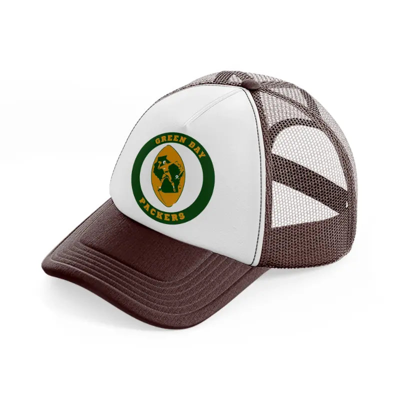 green bay packers badge-brown-trucker-hat