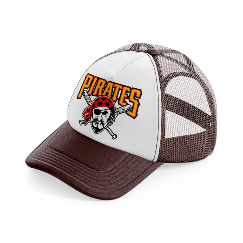 p.pirates emblem-brown-trucker-hat