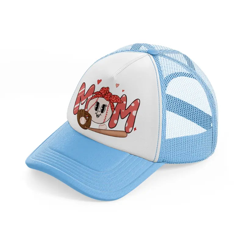 mom baseball-sky-blue-trucker-hat