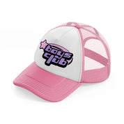 boys club-pink-and-white-trucker-hat