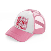 eat surf sleep repeat pink and white trucker hat