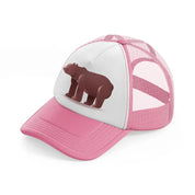 013 bear pink and white trucker hat