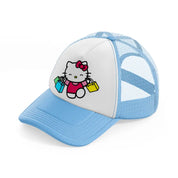 hello kitty happy shopping sky blue trucker hat