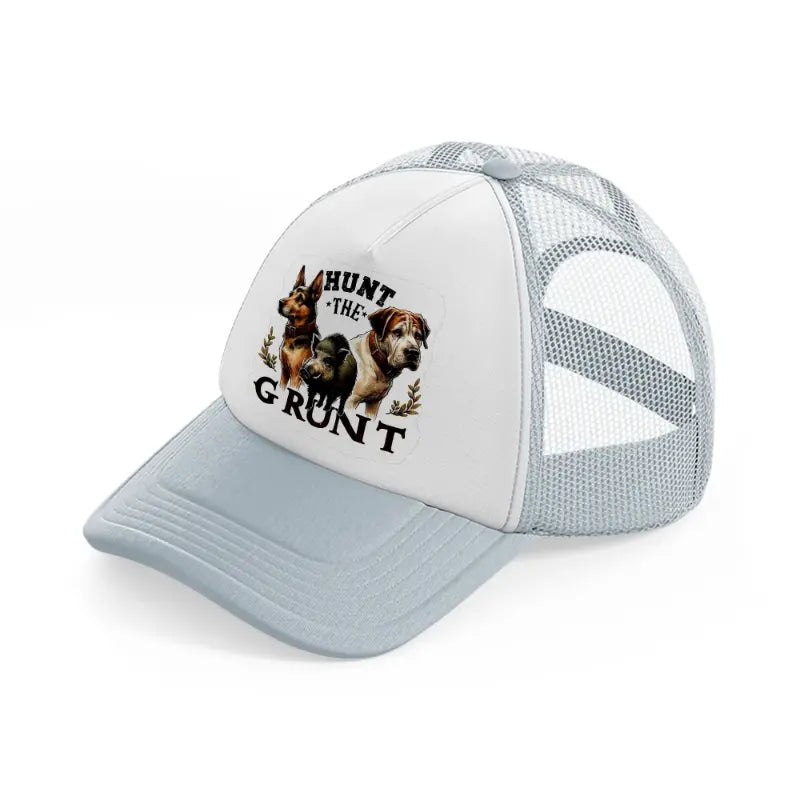 hunt the grunt-grey-trucker-hat