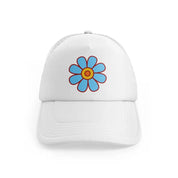 pngretroflower3 white trucker hat