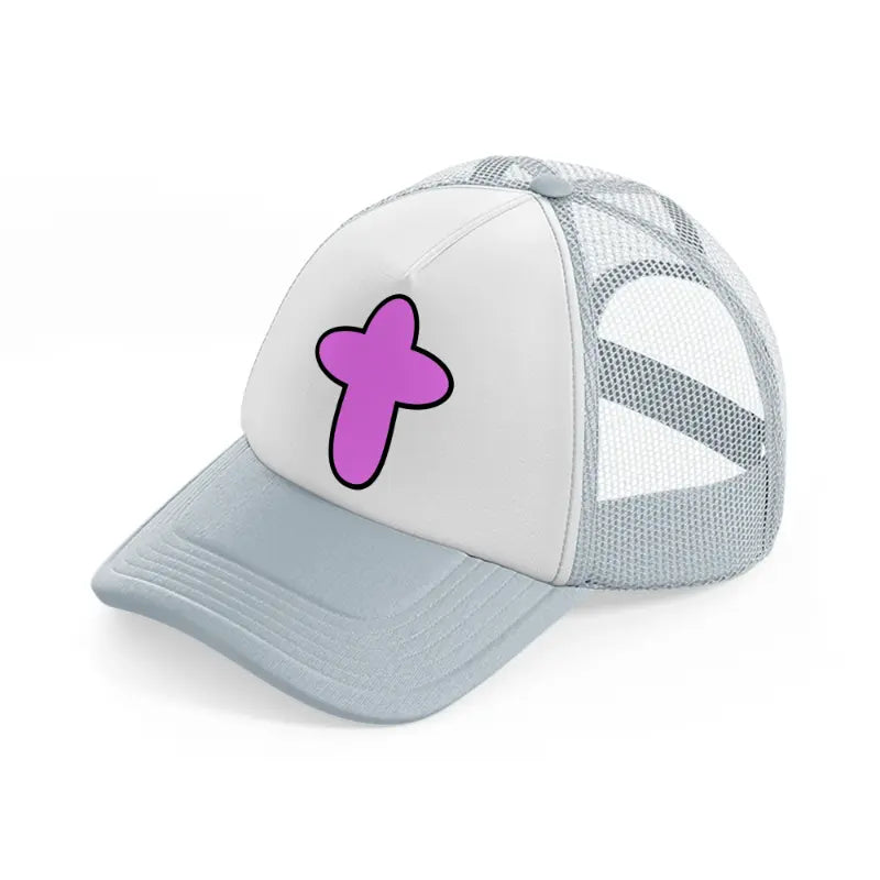 pink cross-grey-trucker-hat