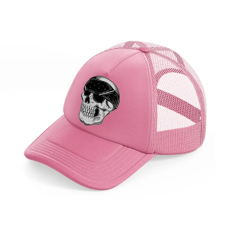 skull gangster with bandana-pink-trucker-hat