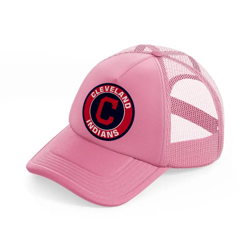 cleveland indians pink trucker hat