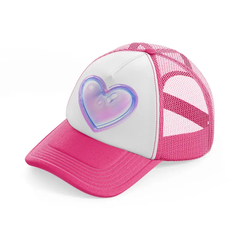 heart purple neon pink trucker hat