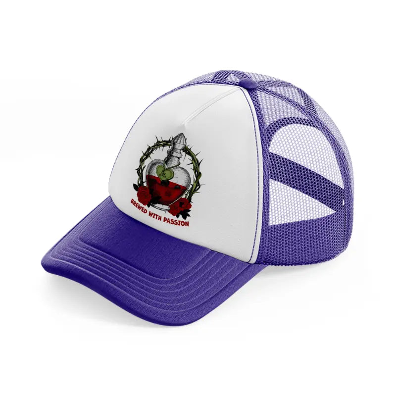 love potion brewed with passion-purple-trucker-hat