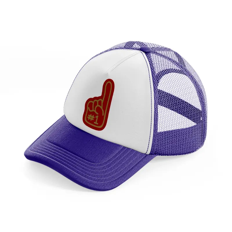 49ers #1 fan finger-purple-trucker-hat