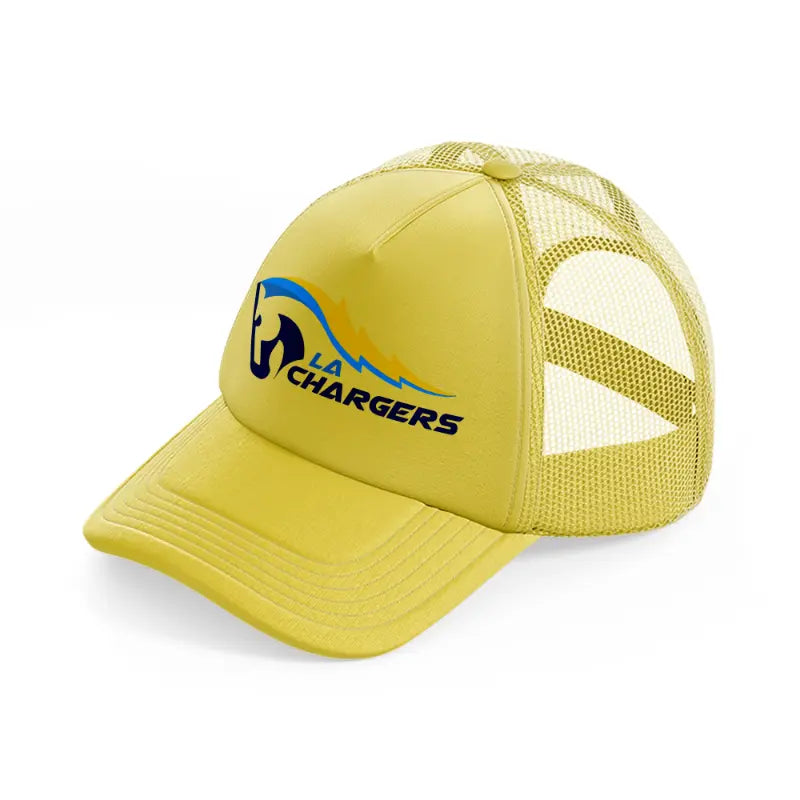 la chargers logo-gold-trucker-hat