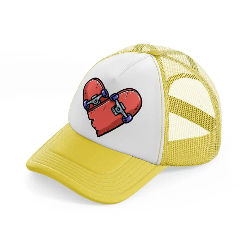 love skateboard-yellow-trucker-hat