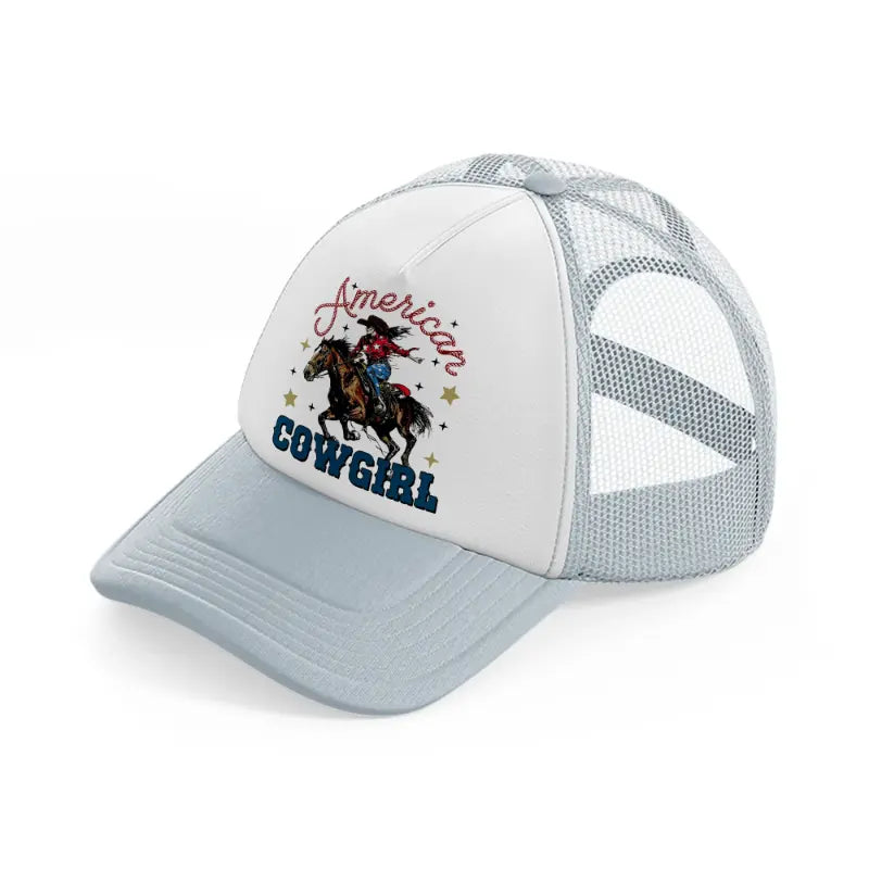 rustic ameircan cowgirl grey trucker hat