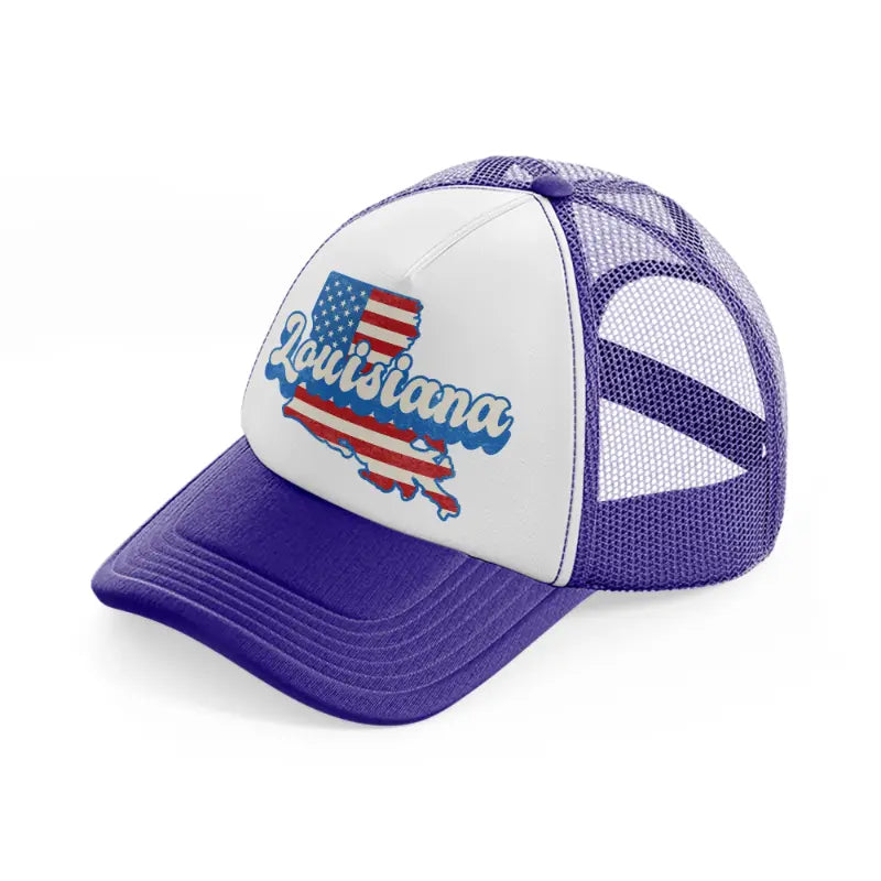 louisiana flag-purple-trucker-hat