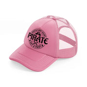 hustle and heart pirate set a part pink trucker hat