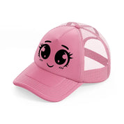 happy blushy face-pink-trucker-hat
