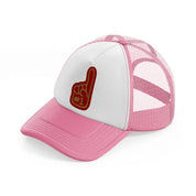 49ers #1 fan finger-pink-and-white-trucker-hat