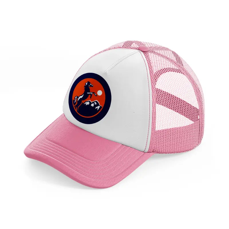 denver broncos badge-pink-and-white-trucker-hat