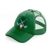 golf sticks with ball-green-trucker-hat