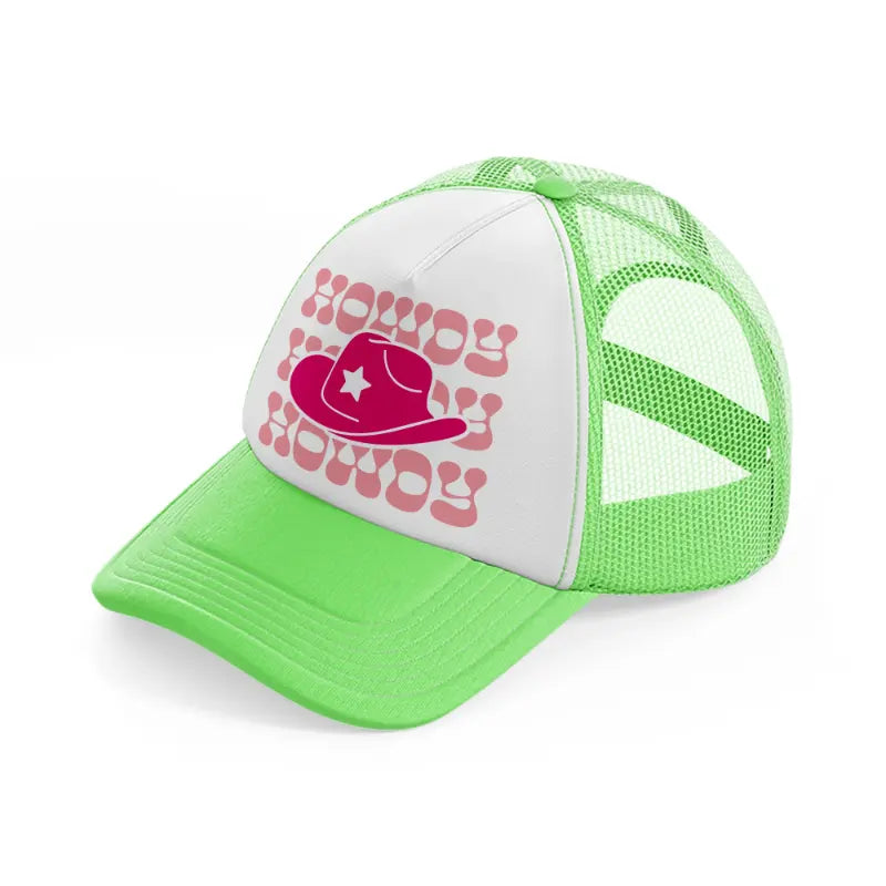 howdy star hat-lime-green-trucker-hat