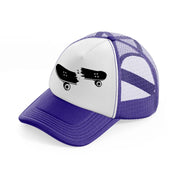 broken skateboard-purple-trucker-hat