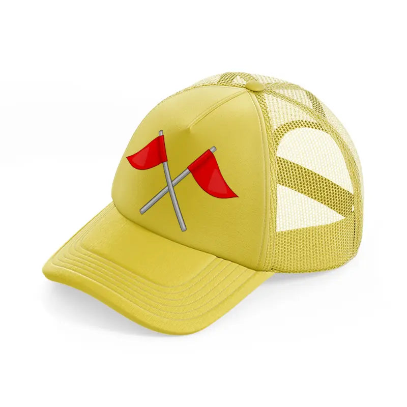 golf flags-gold-trucker-hat