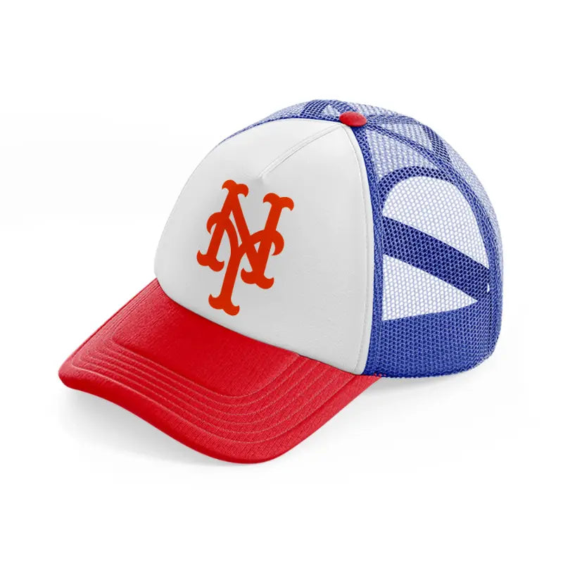 new york mets orange-multicolor-trucker-hat