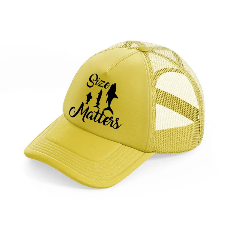 size matters-gold-trucker-hat