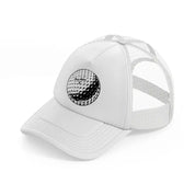 golf ball b&w white trucker hat