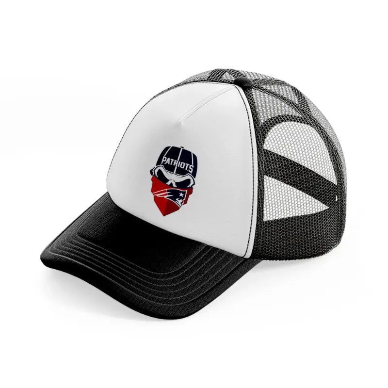 new england patriots supporter-black-and-white-trucker-hat