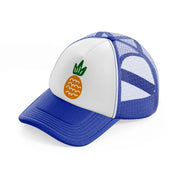 pineapple doodle-blue-and-white-trucker-hat