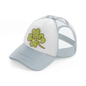 four leaf clover grey trucker hat