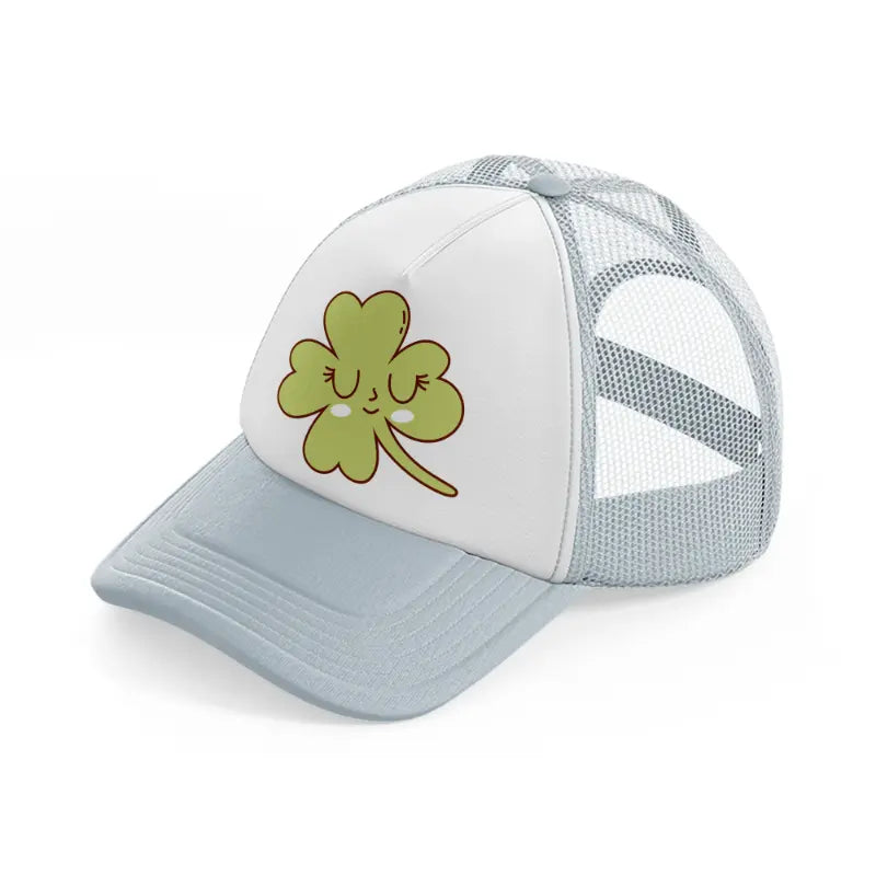 four leaf clover-grey-trucker-hat