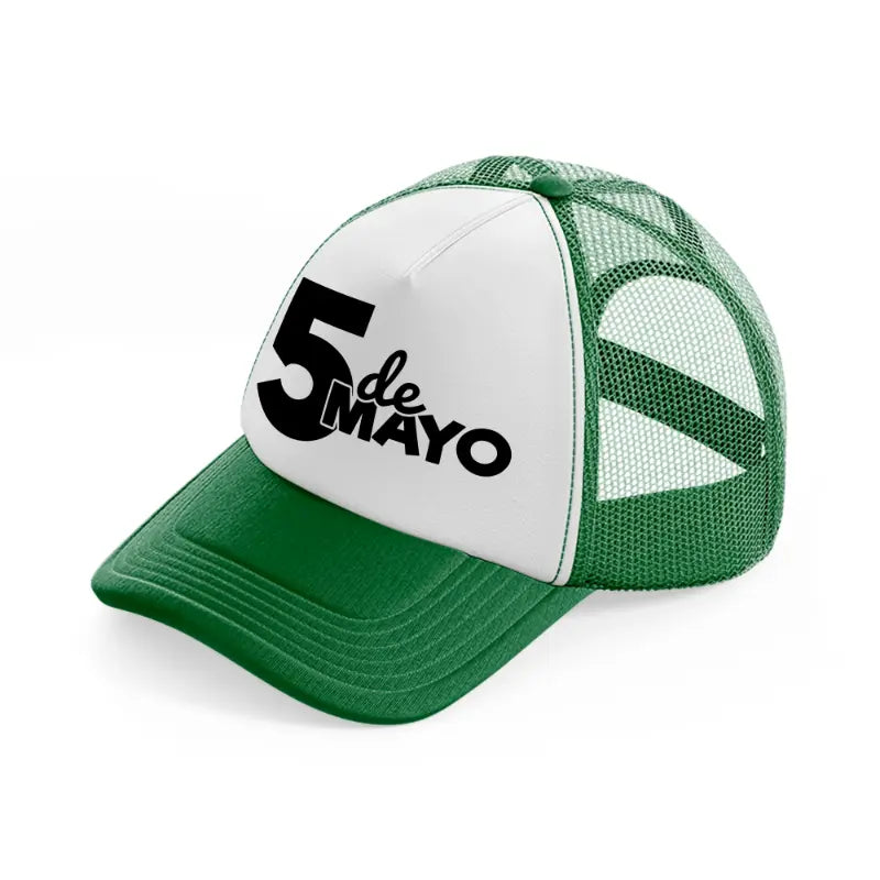 5 de mayo-green-and-white-trucker-hat